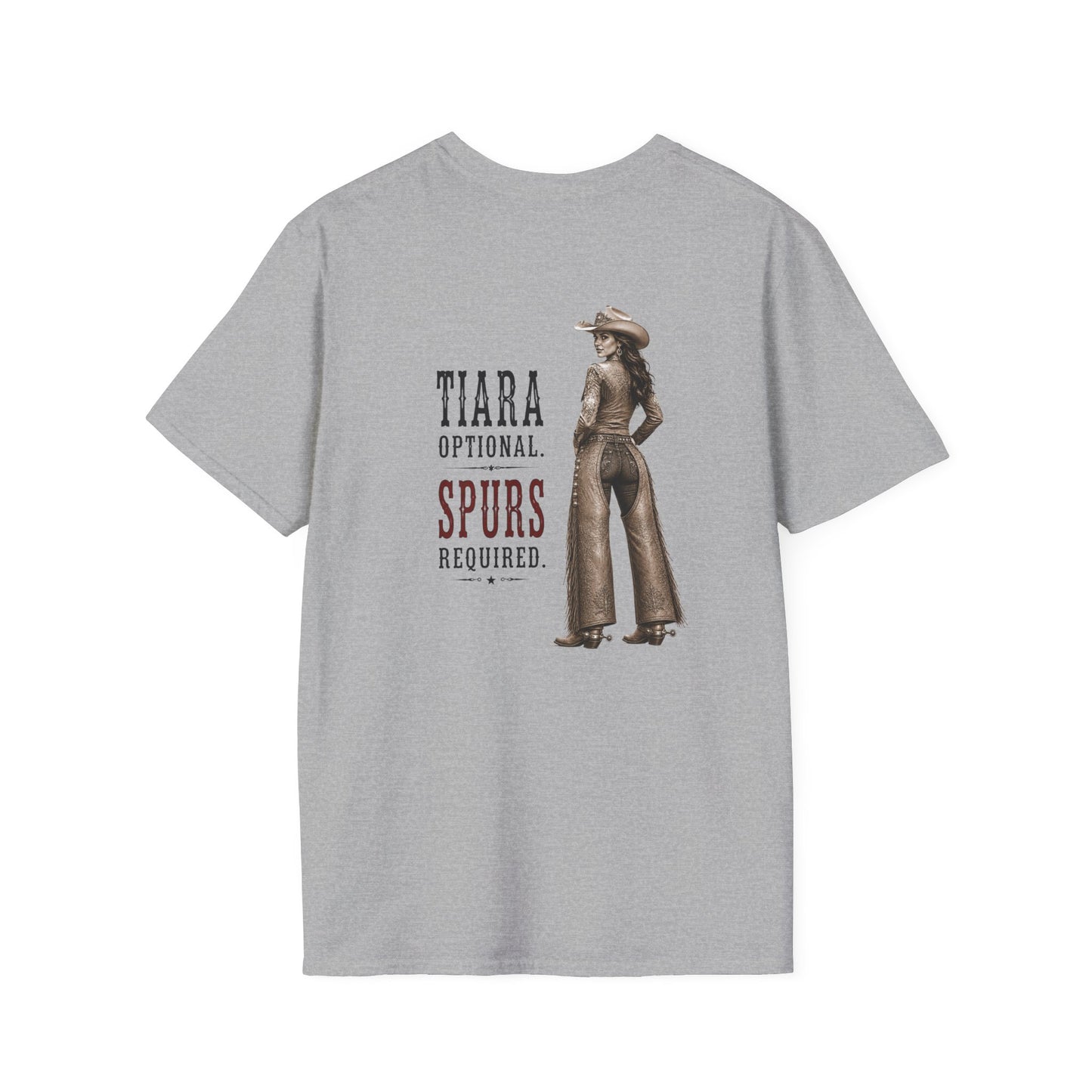 Tiara and Spurs Cowgirl (Back) T-Shirt