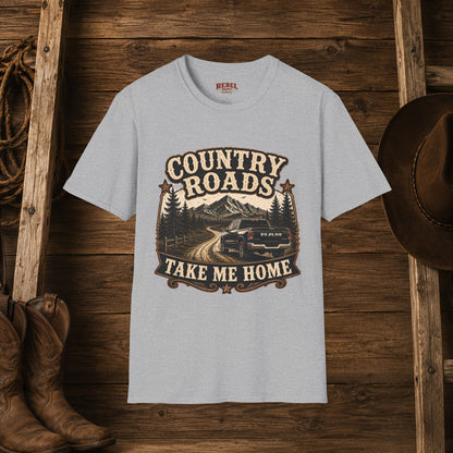 Country Roads Ram  Adult Size T-Shirt