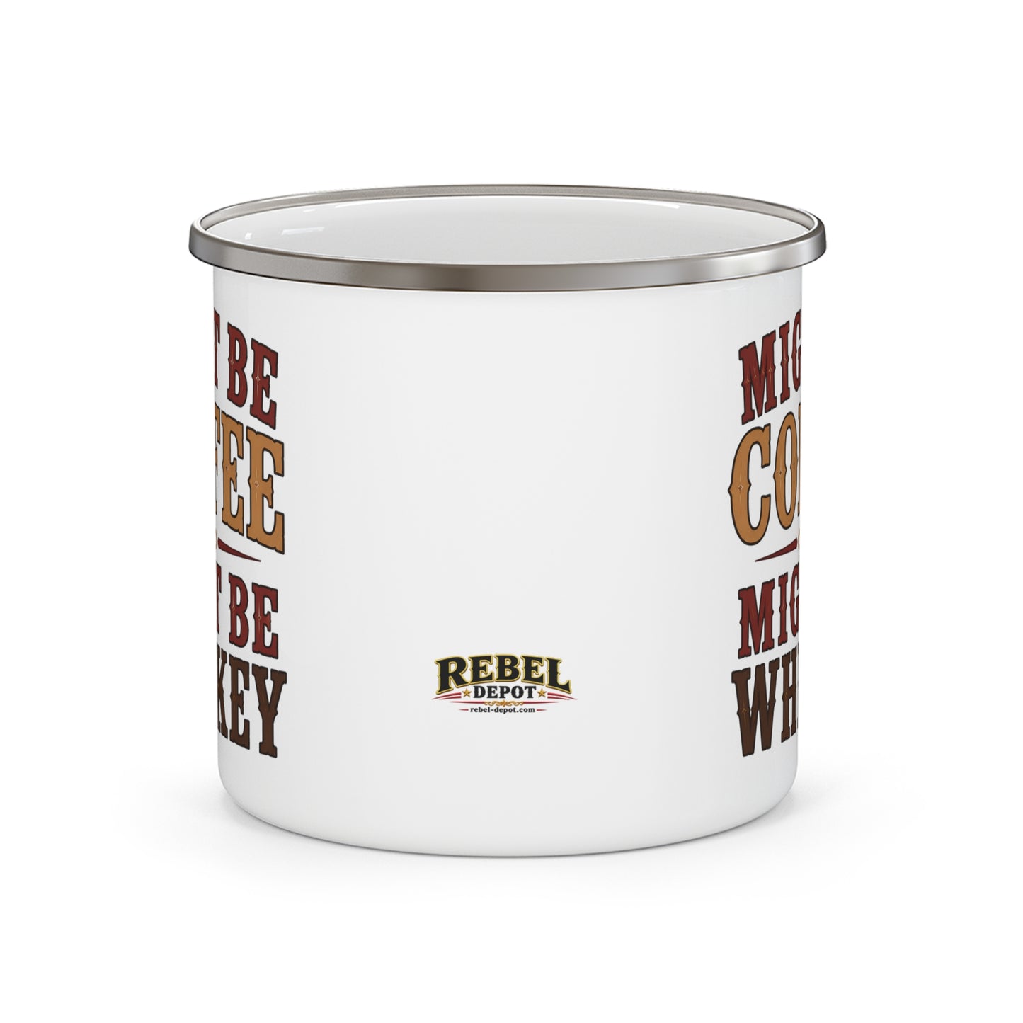 Coffee or Whiskey  Enamel Camping Mug