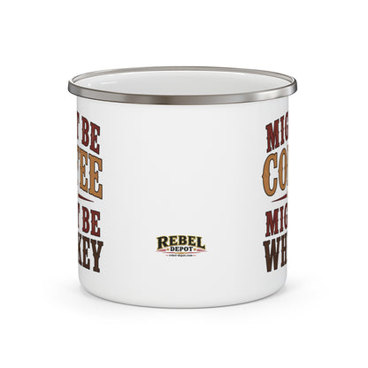 Coffee or Whiskey  Enamel Camping Mug