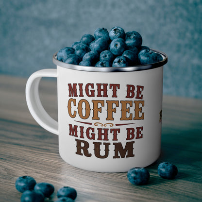 Coffee or Rum  Enamel Camping Mug