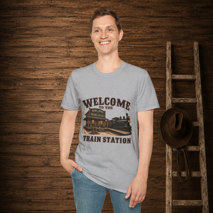 Train Station   Adult T-Shirt