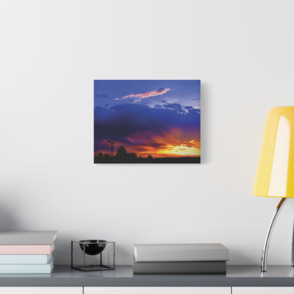 Windmill Sunset Matte Canvas Art