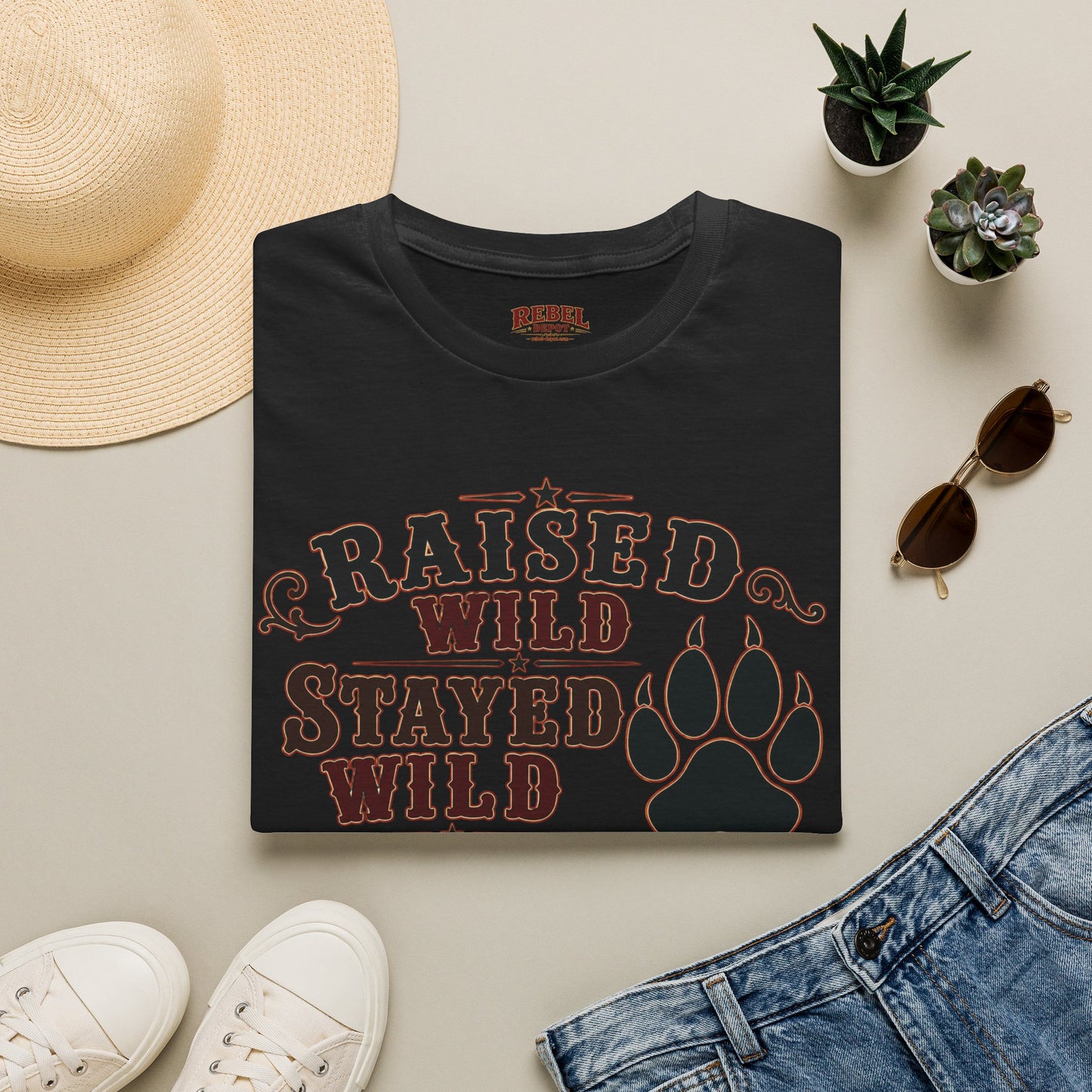Raised Wild Stayed Wild  Adult Size T-Shirt