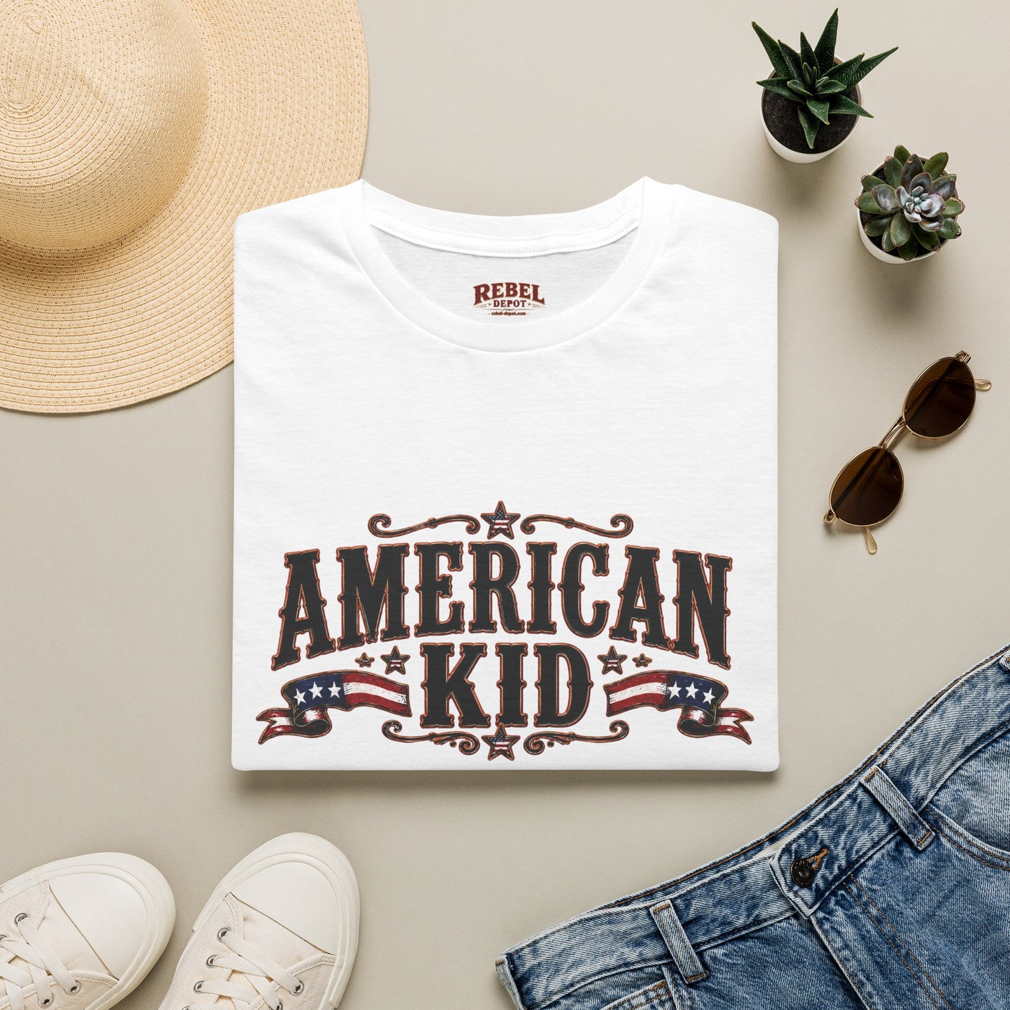 American Kid Patriot  Adult Size T-Shirt