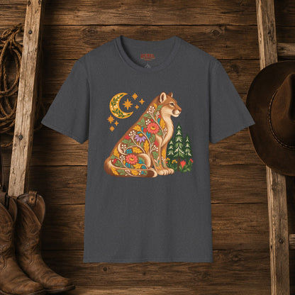 Fall Bloom Cougar   Adult Size T-Shirt