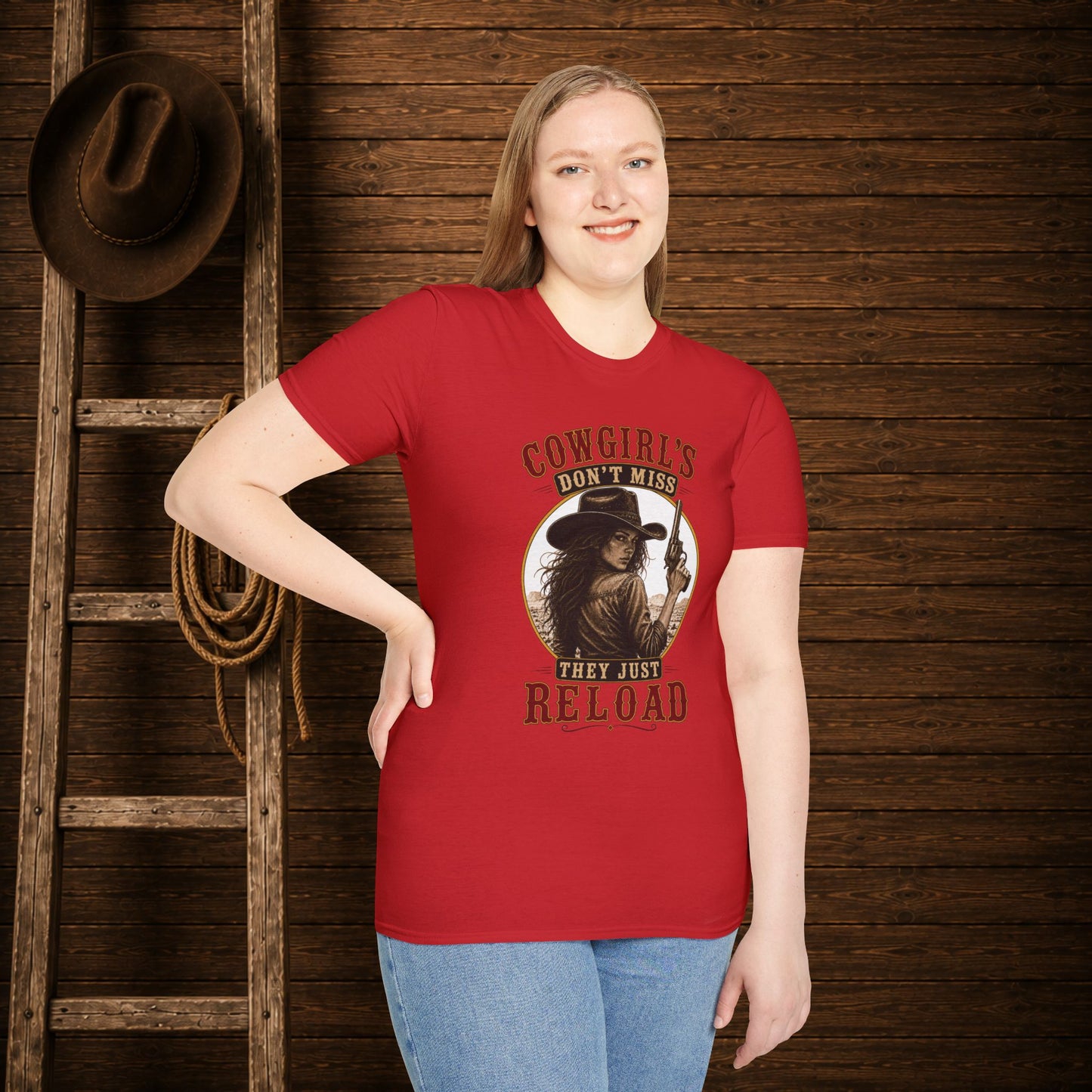Cowgirls Reload  Adult T-Shirt