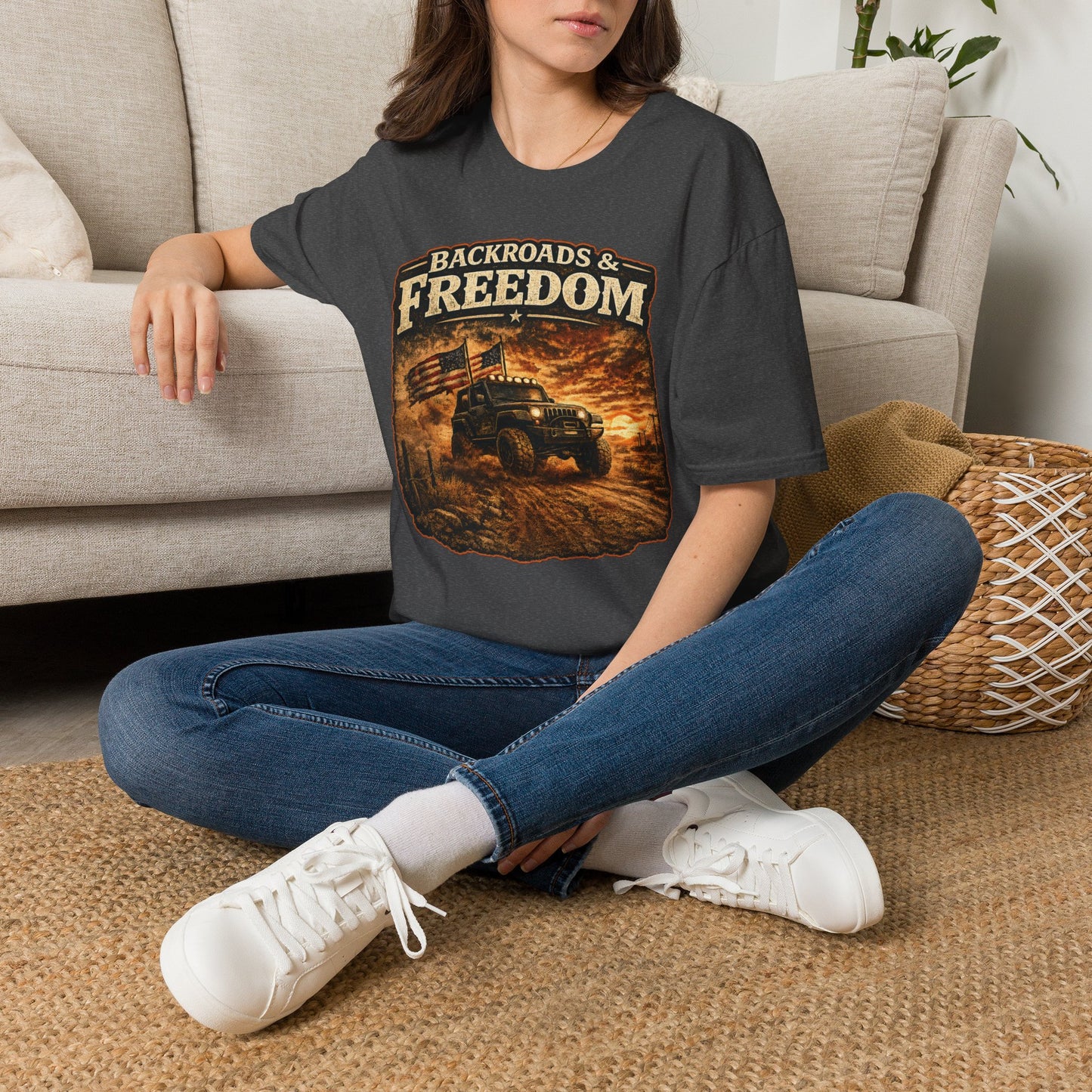Backroads & Freedom  Adult Size T-Shirt