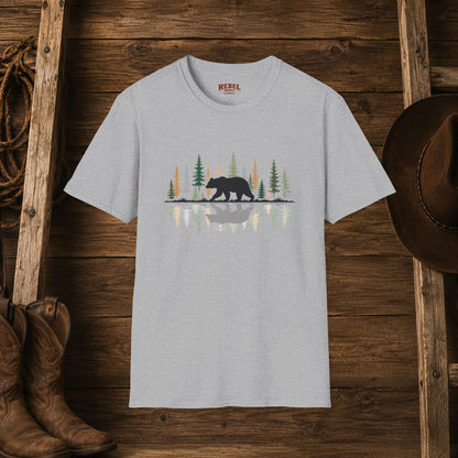 Morning Reflection Bear   Adult Size T-Shirt