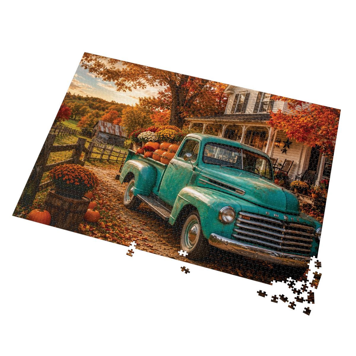 Fall Farmstead   Jigsaw Puzzle with Tin