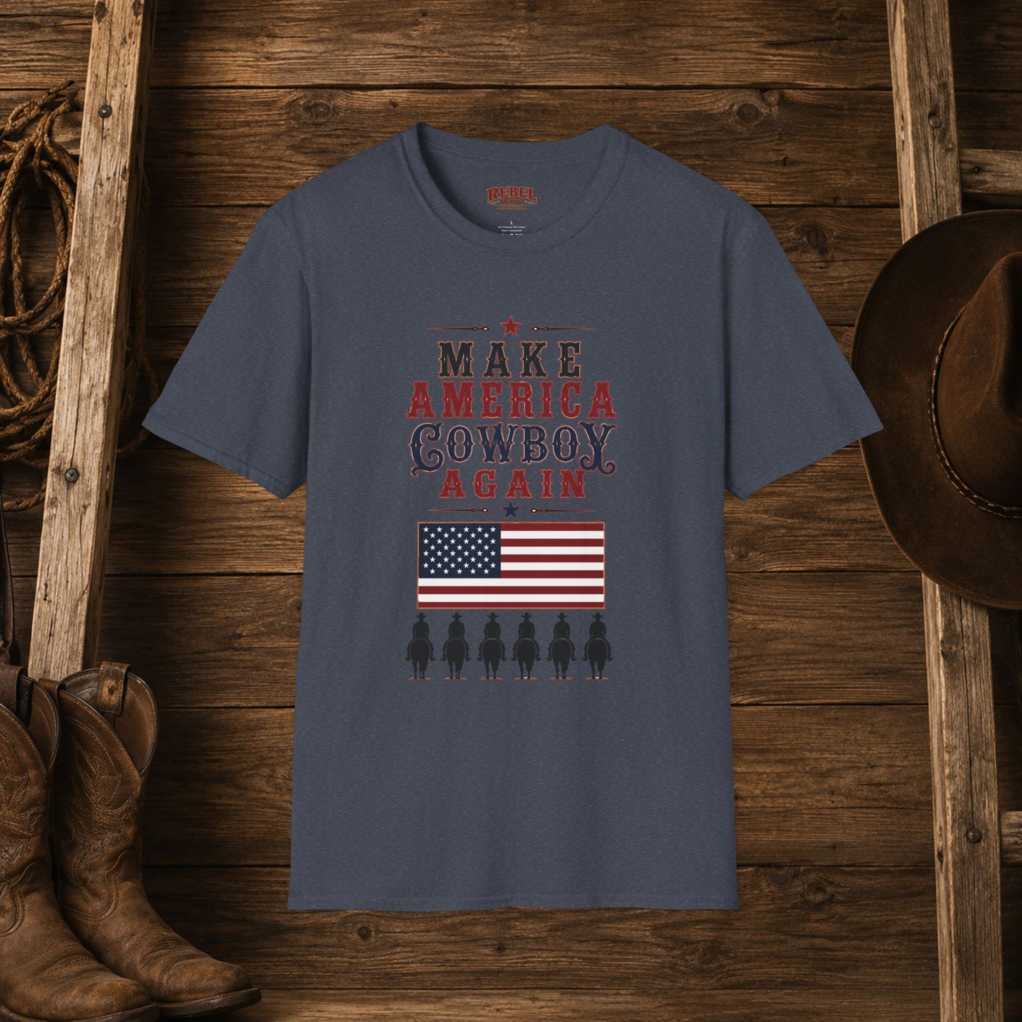 Make America Cowboy Again (Front)  Adult T-Shirt
