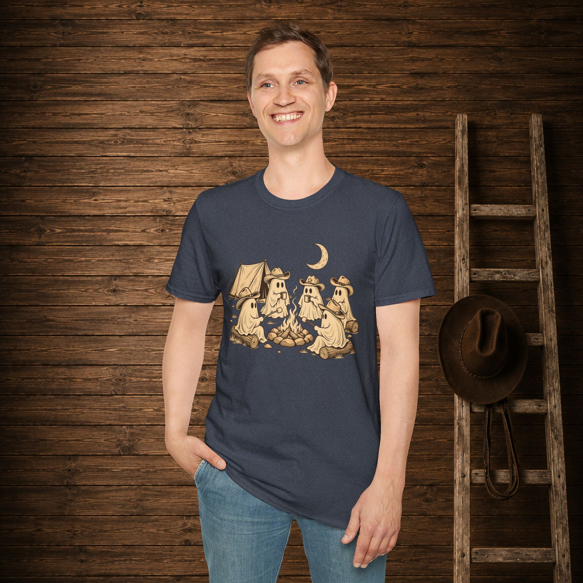 Spooky Campfire   Adult Size T-Shirt
