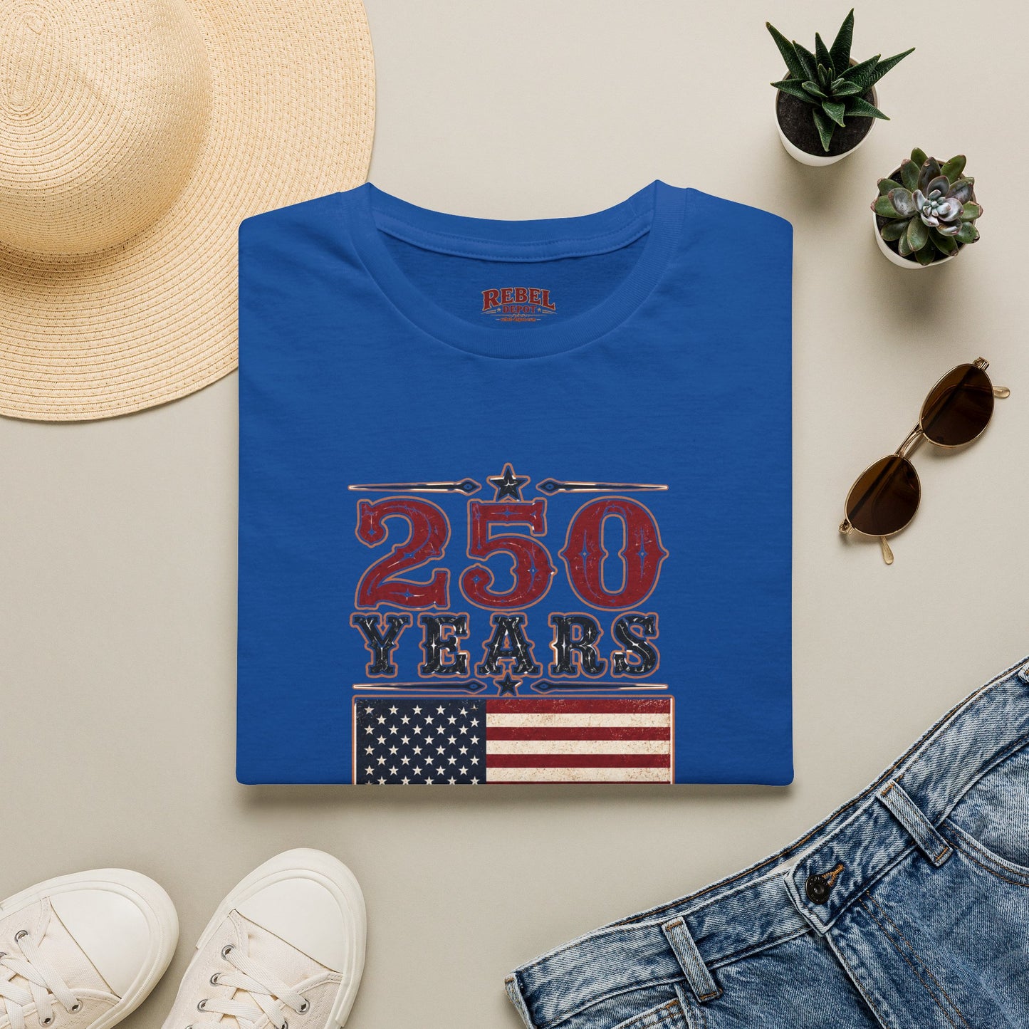 250 Years Free  Adult Size T-Shirt