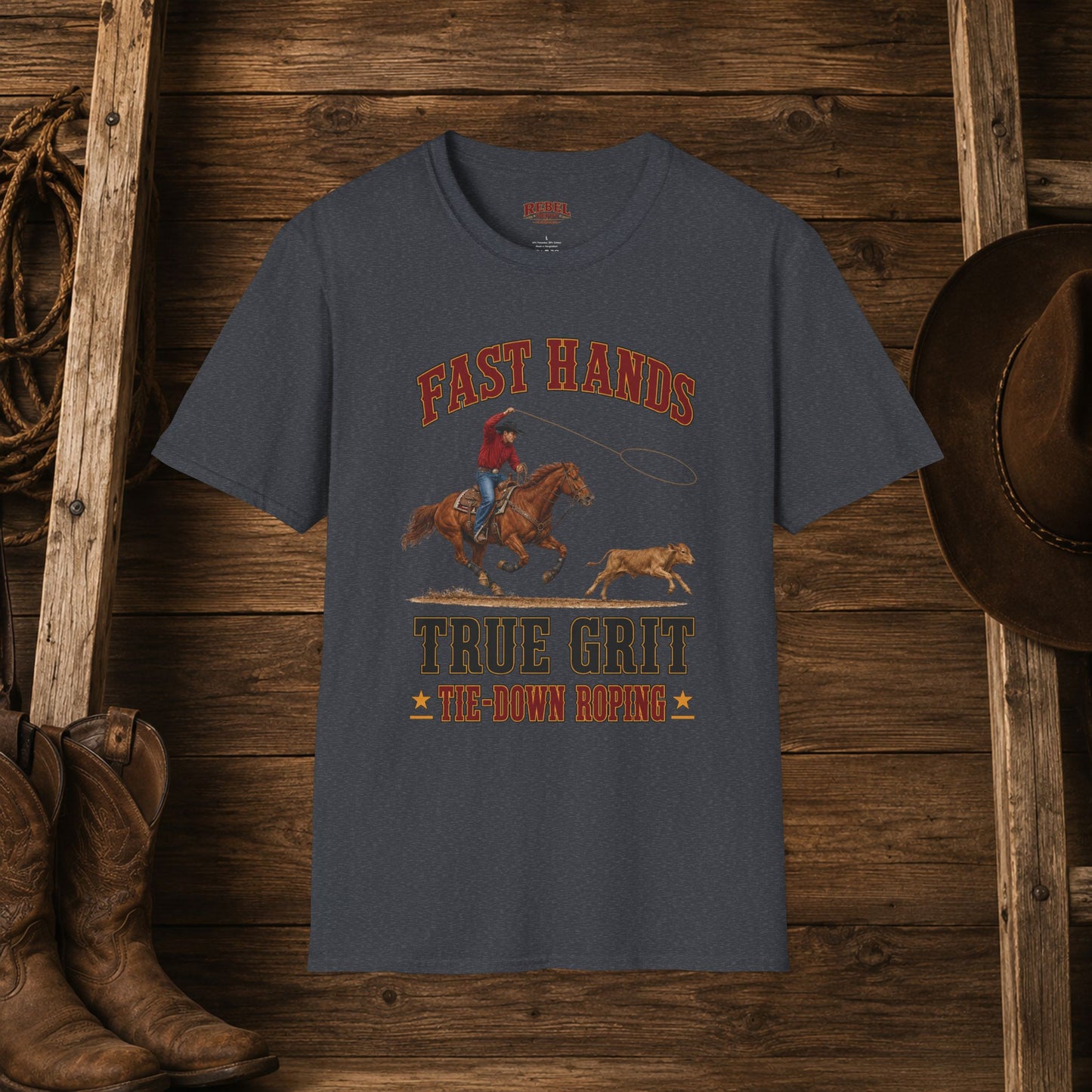 Fast Hands Tie-Down Roping  Adult T-Shirt