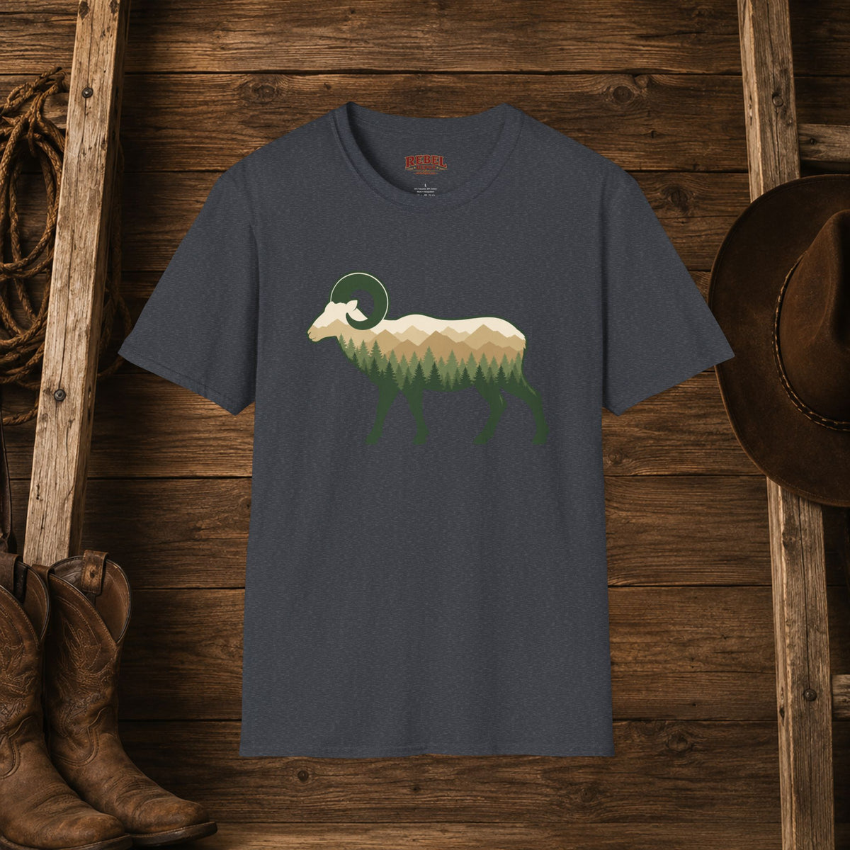 Wilderness Big Horn Sheep  Adult Size T-Shirt
