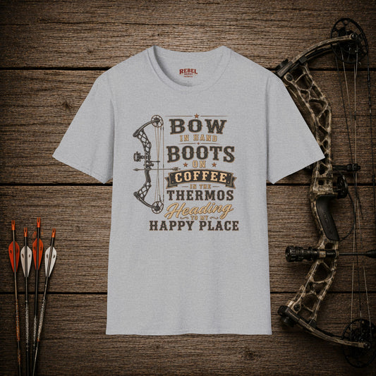 Bow Boots Coffee  Adult Size T-Shirt