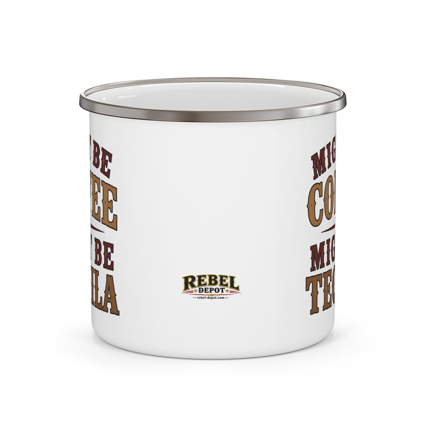 Coffee or Tequila  Enamel Camping Mug