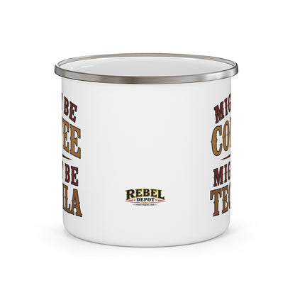 Coffee or Tequila  Enamel Camping Mug