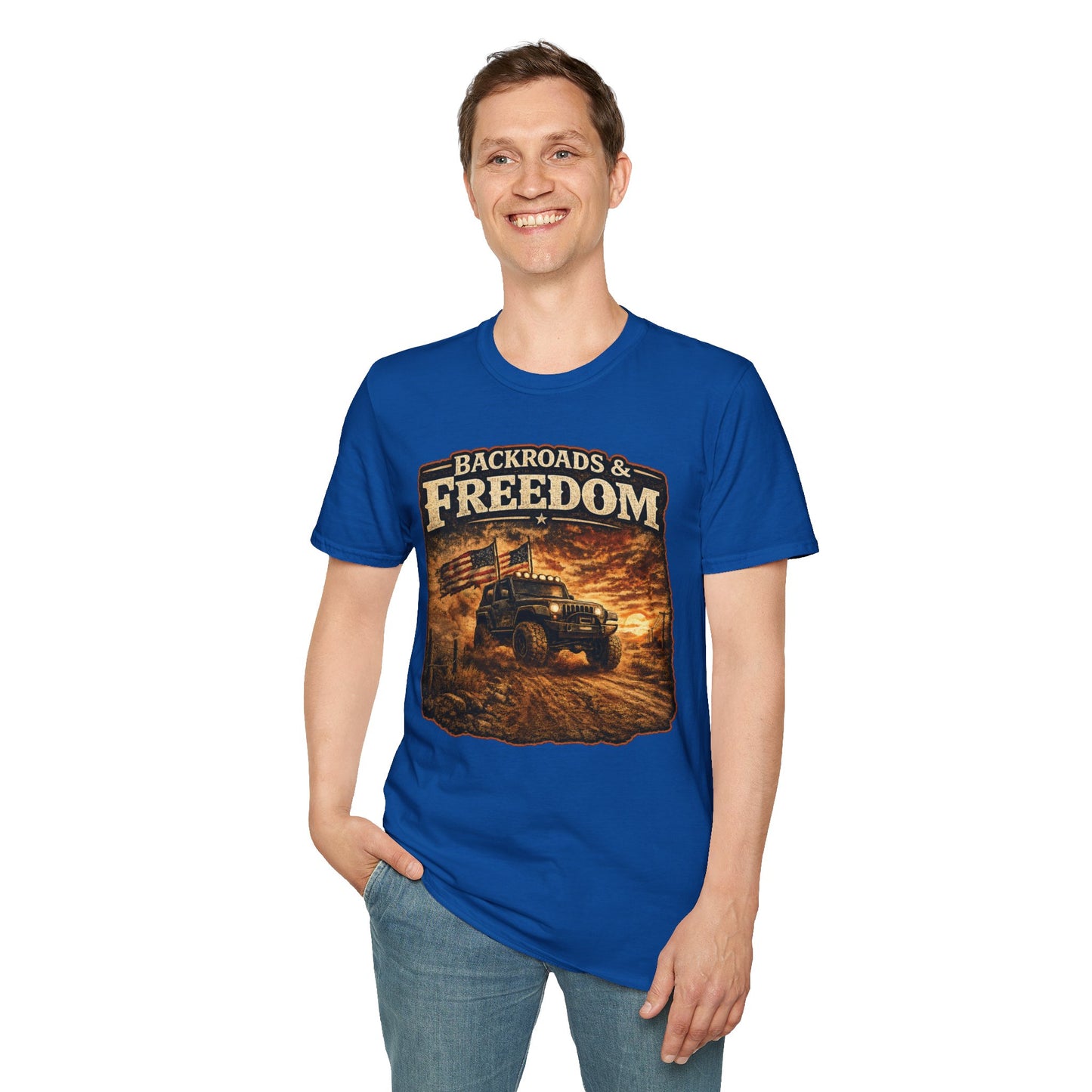 Backroads & Freedom  Adult Size T-Shirt