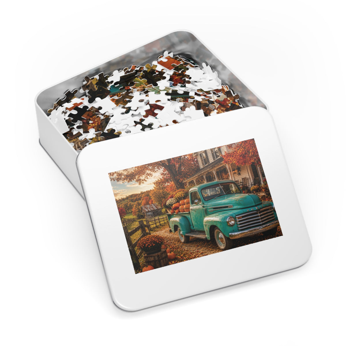 Fall Farmstead   Jigsaw Puzzle with Tin