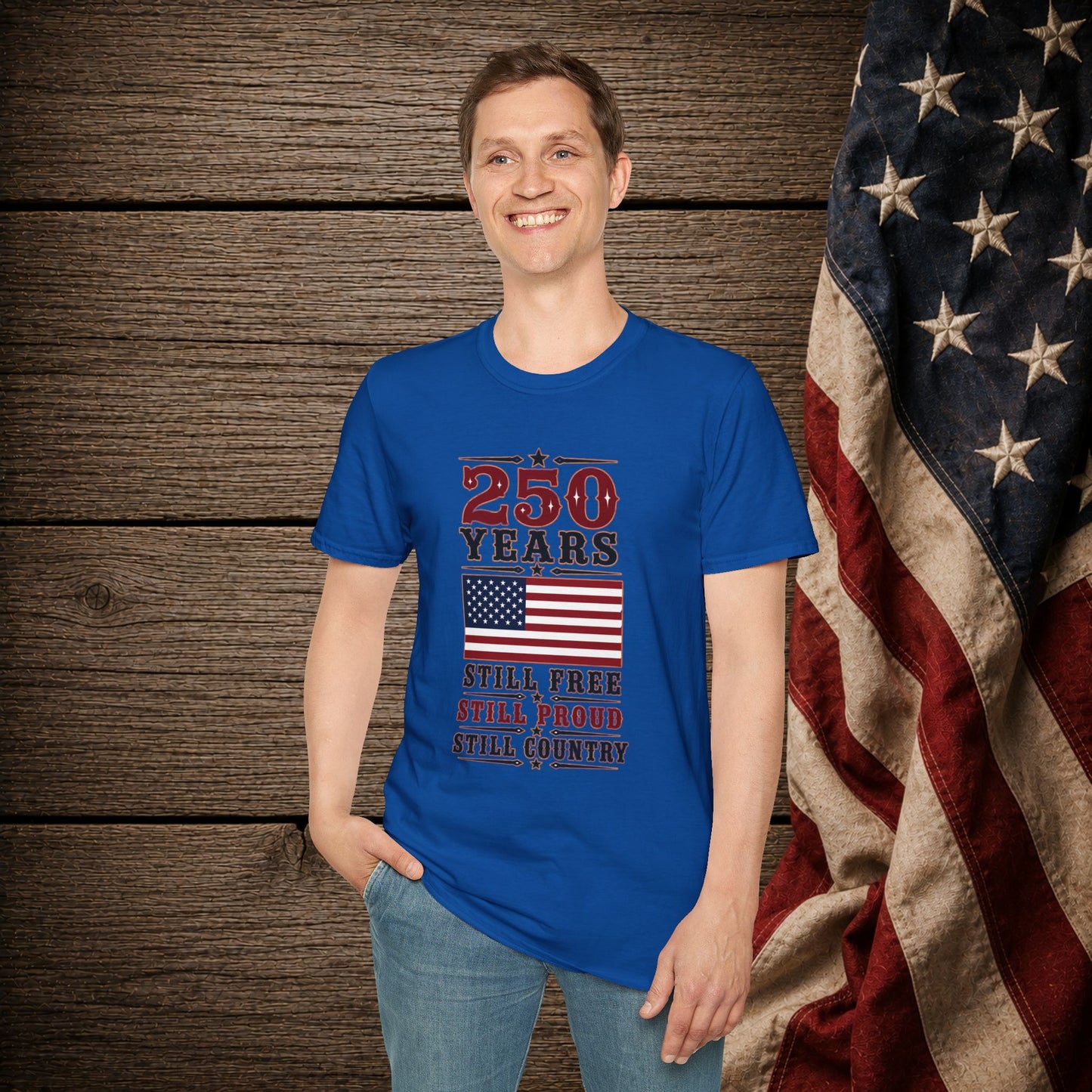 250 Years Free  Adult Size T-Shirt