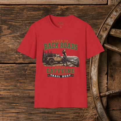 Backroads Caffeine Dust   Adult Size T-Shirt