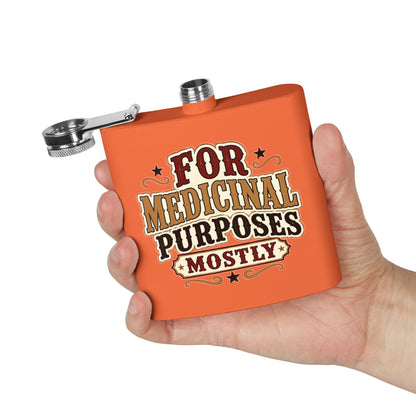 Medicinal Purposes   Stainless Steel Flask, 6oz