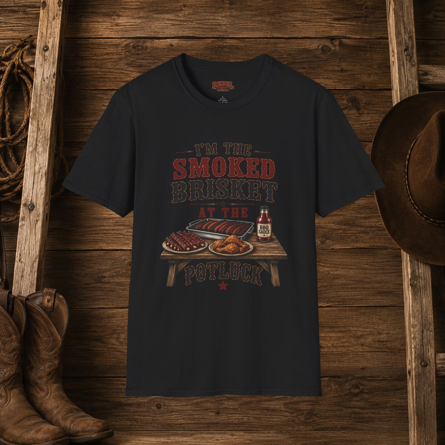 Smoked Brisket Potluck  Adult T-Shirt