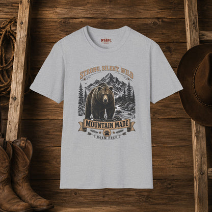 Strong Silent Wild Bear  Adult Size T-Shirt