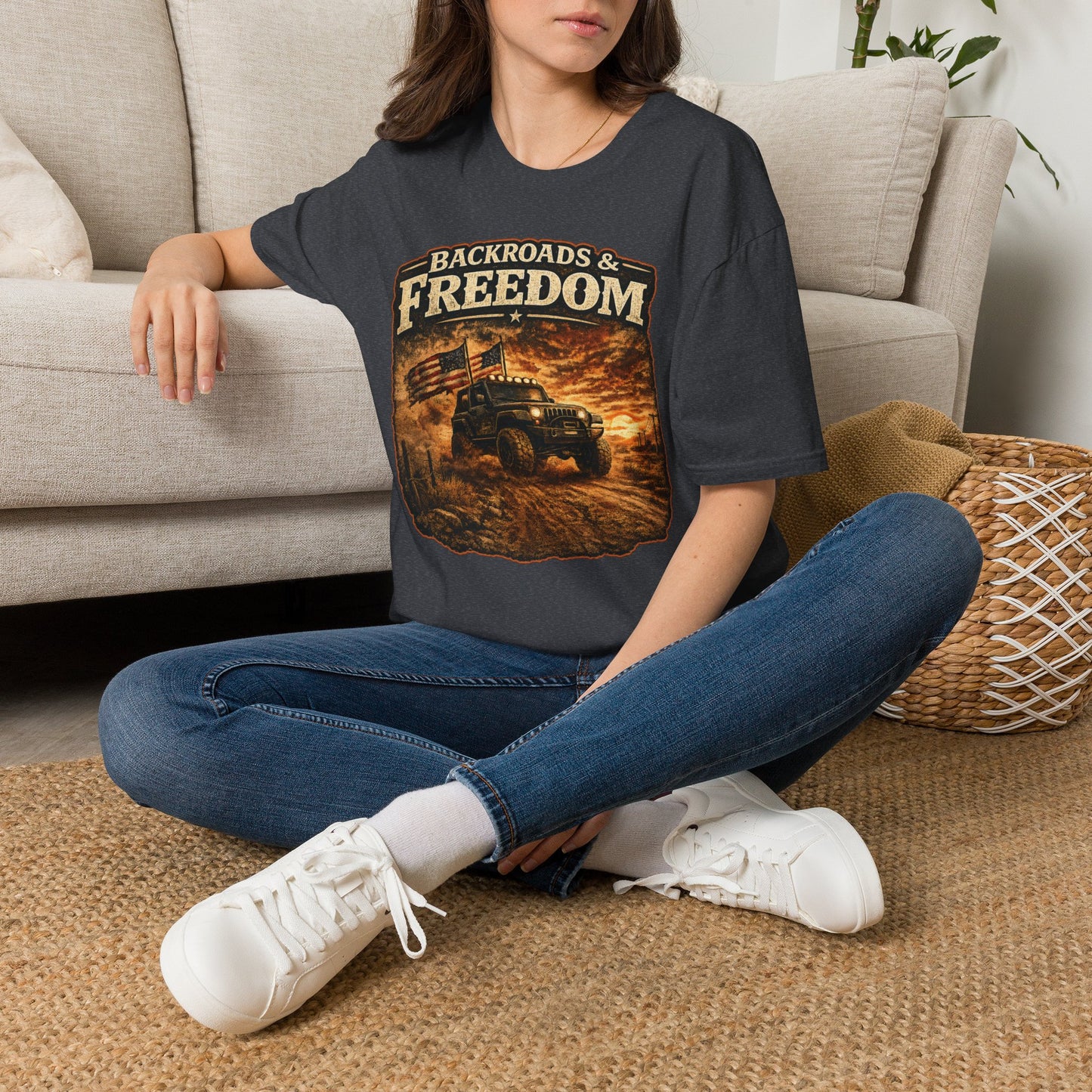 Backroads & Freedom  Adult Size T-Shirt