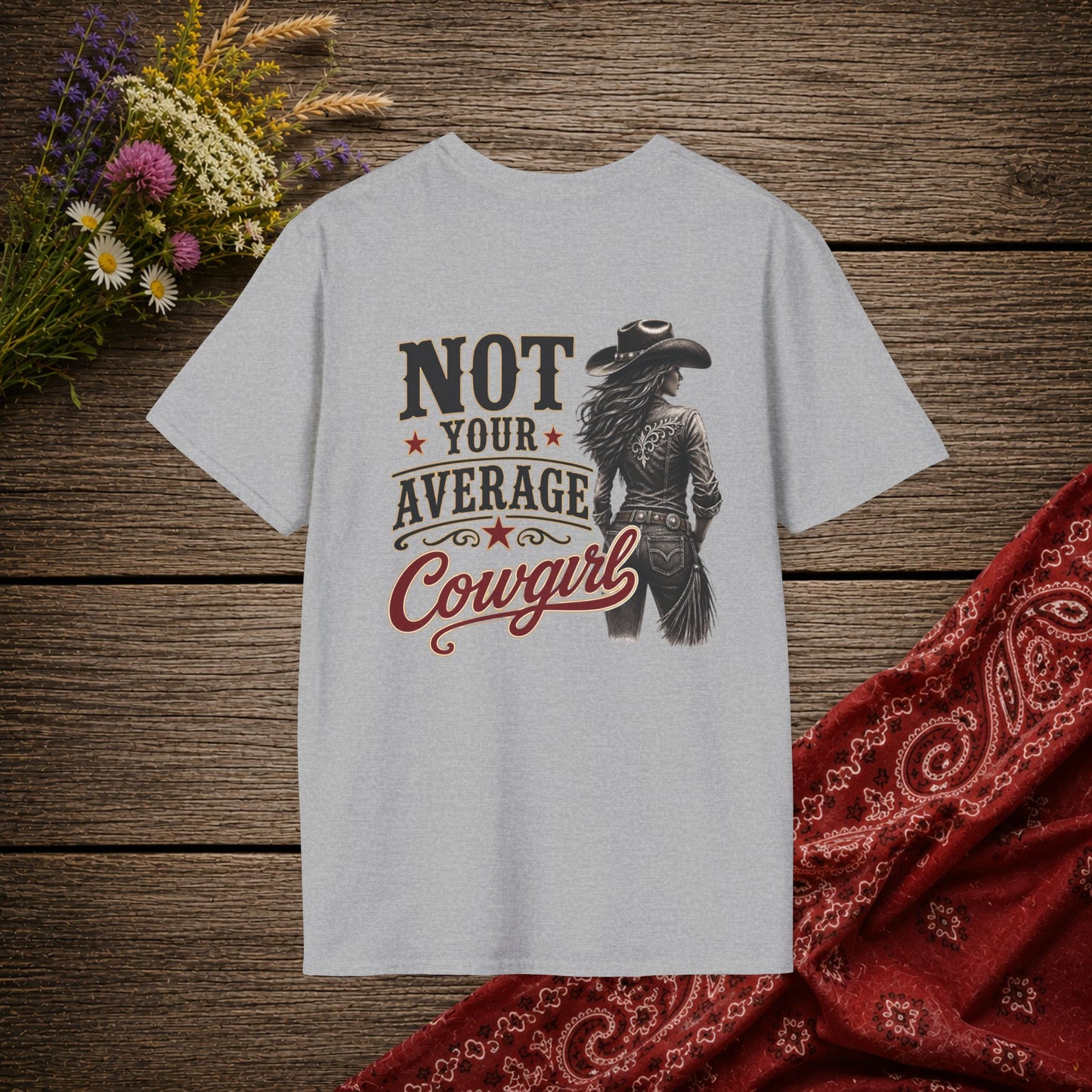 Not Your Average Cowgirl (Back)  Adult T-Shirt