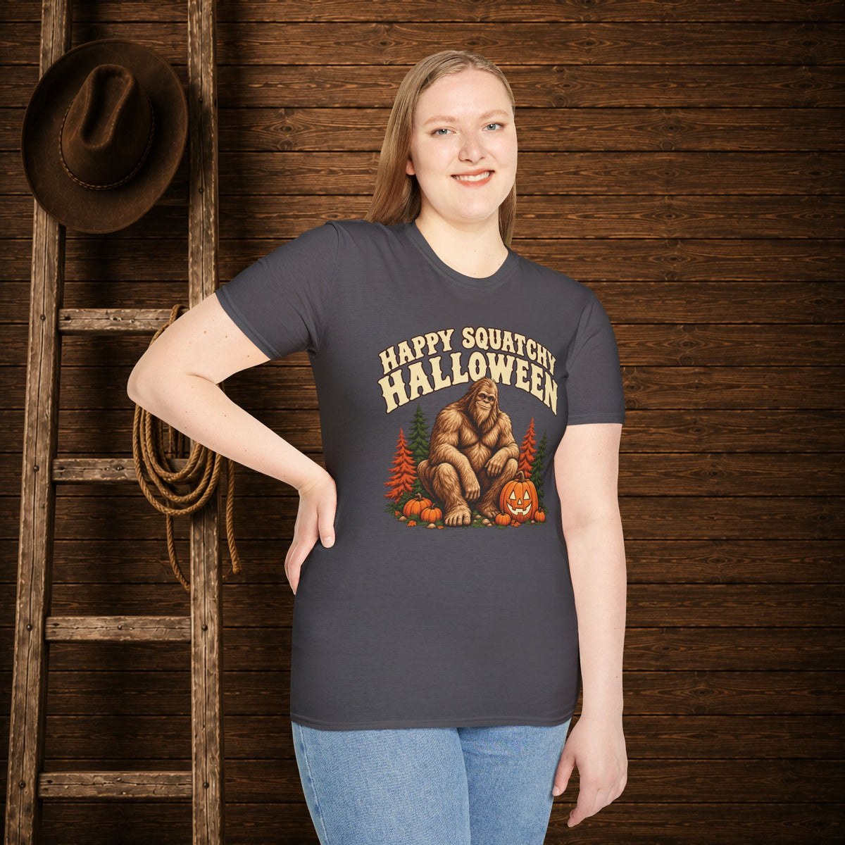 Squatchy Halloween   Adult Size T-Shirt