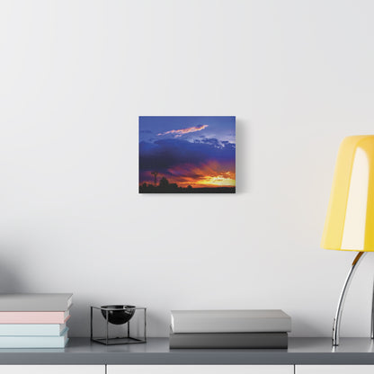 Windmill Sunset Matte Canvas Art
