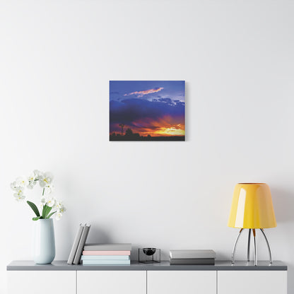 Windmill Sunset Matte Canvas Art