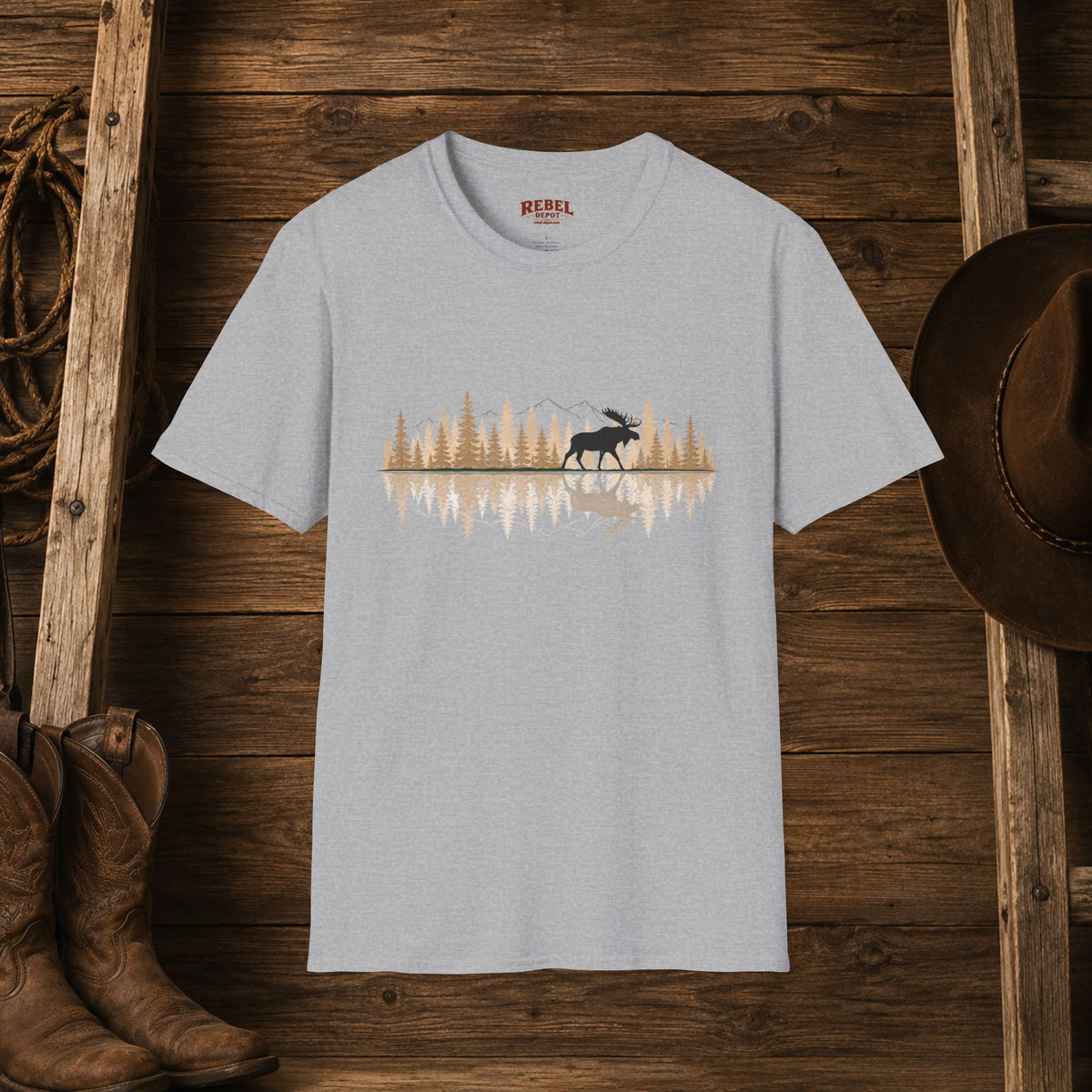 Moose Reflection   Adult Size T-Shirt