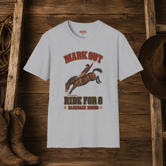 Mark Out Bareback Riding  Adult T-Shirt