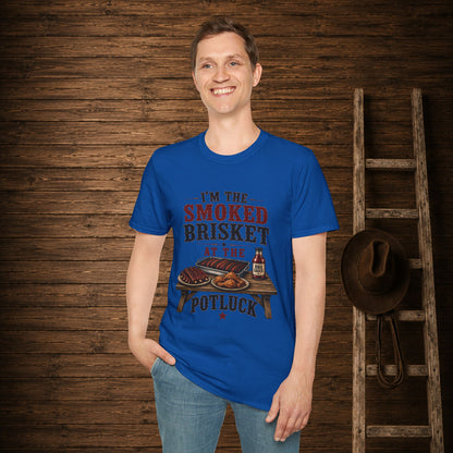Smoked Brisket Potluck  Adult T-Shirt