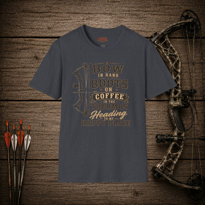 Bow Boots Coffee  Adult Size T-Shirt