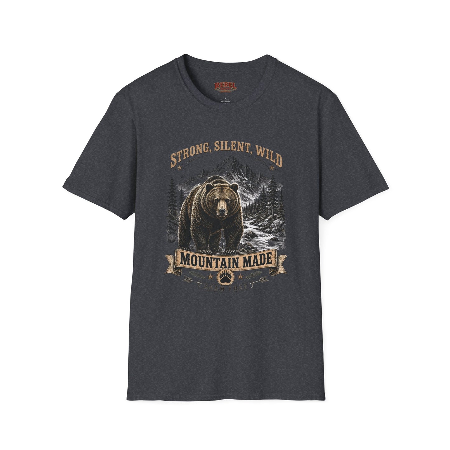 Strong Silent Wild Bear  Adult Size T-Shirt