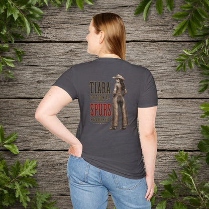 Tiara and Spurs Cowgirl (Back)  Adult T-Shirt