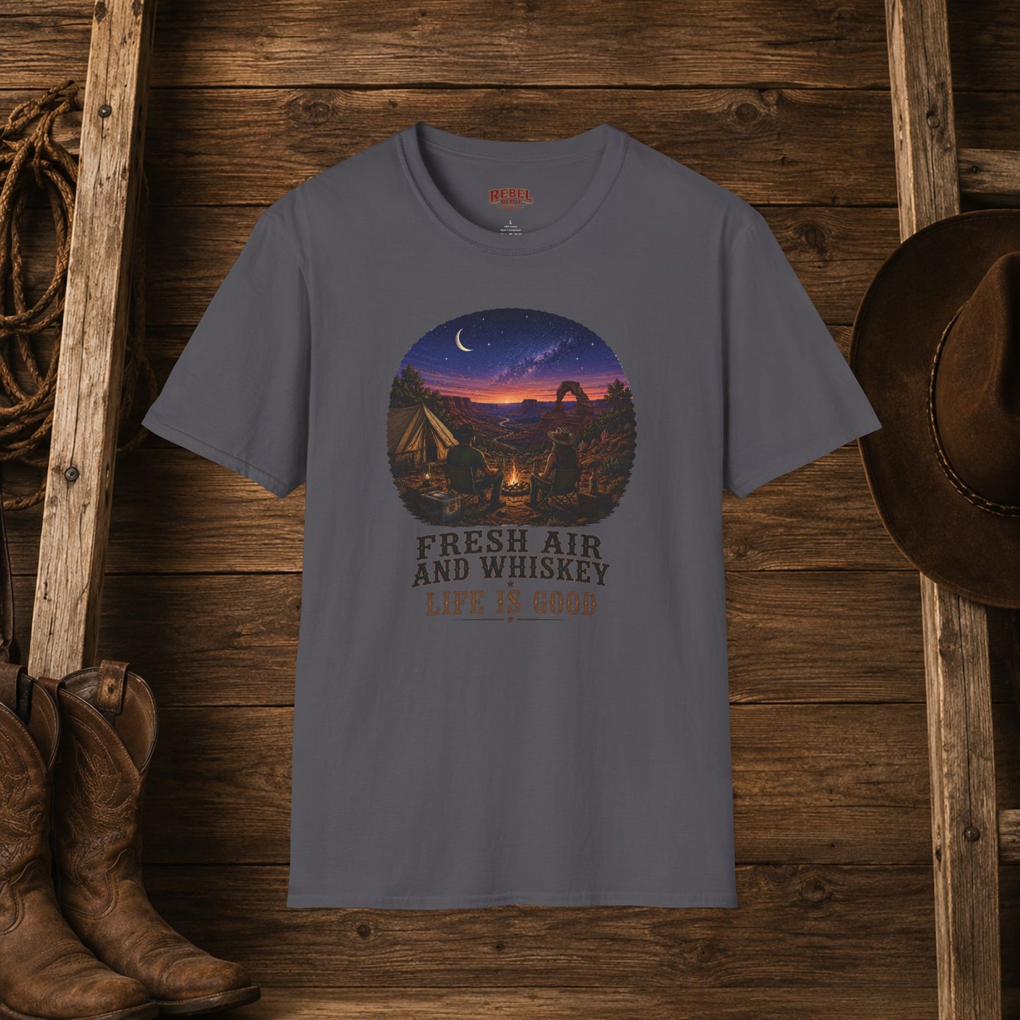 Fresh Air And Whiskey  Adult T-Shirt