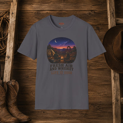 Fresh Air And Whiskey  Adult T-Shirt