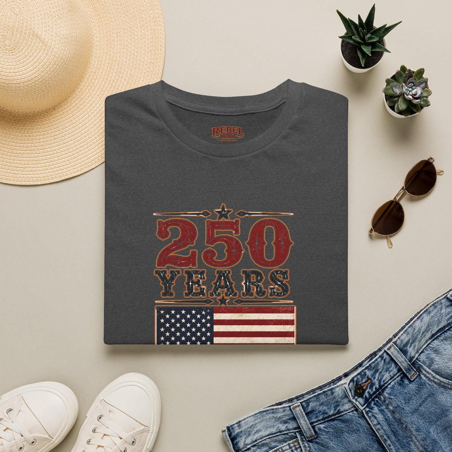 250 Years Free  Adult Size T-Shirt