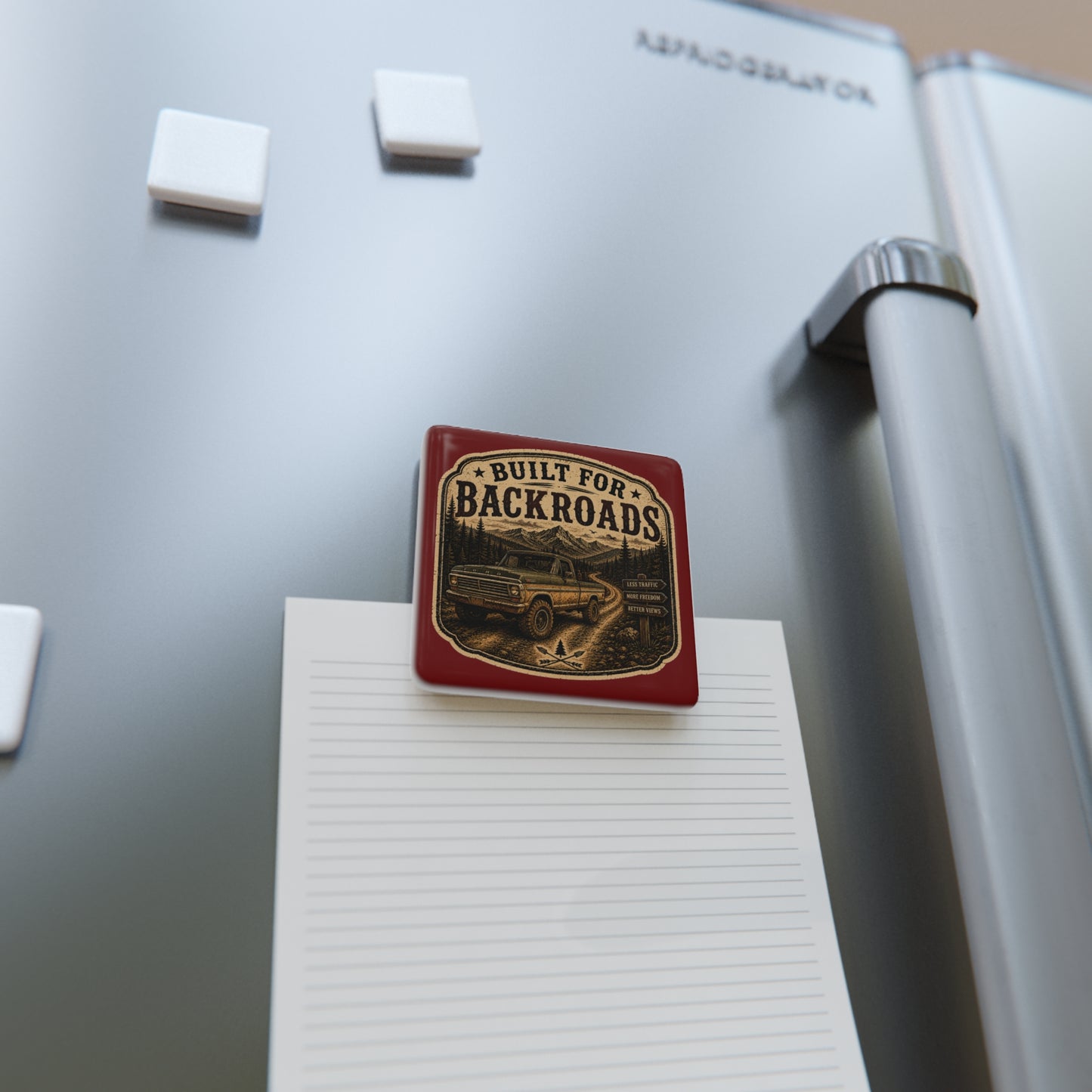 Built For Backroads  Porcelain Magnet Square