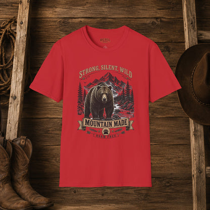 Strong Silent Wild Bear  Adult Size T-Shirt
