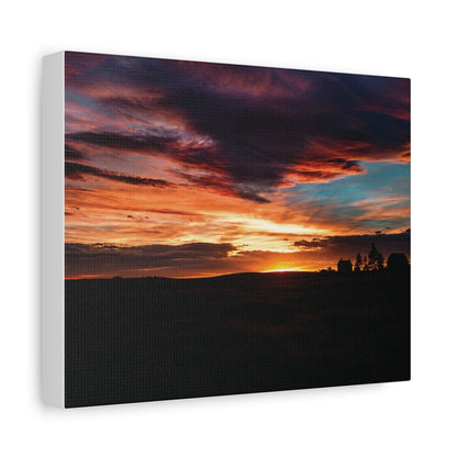 Country Homestead Sunset  Matte Canvas Art