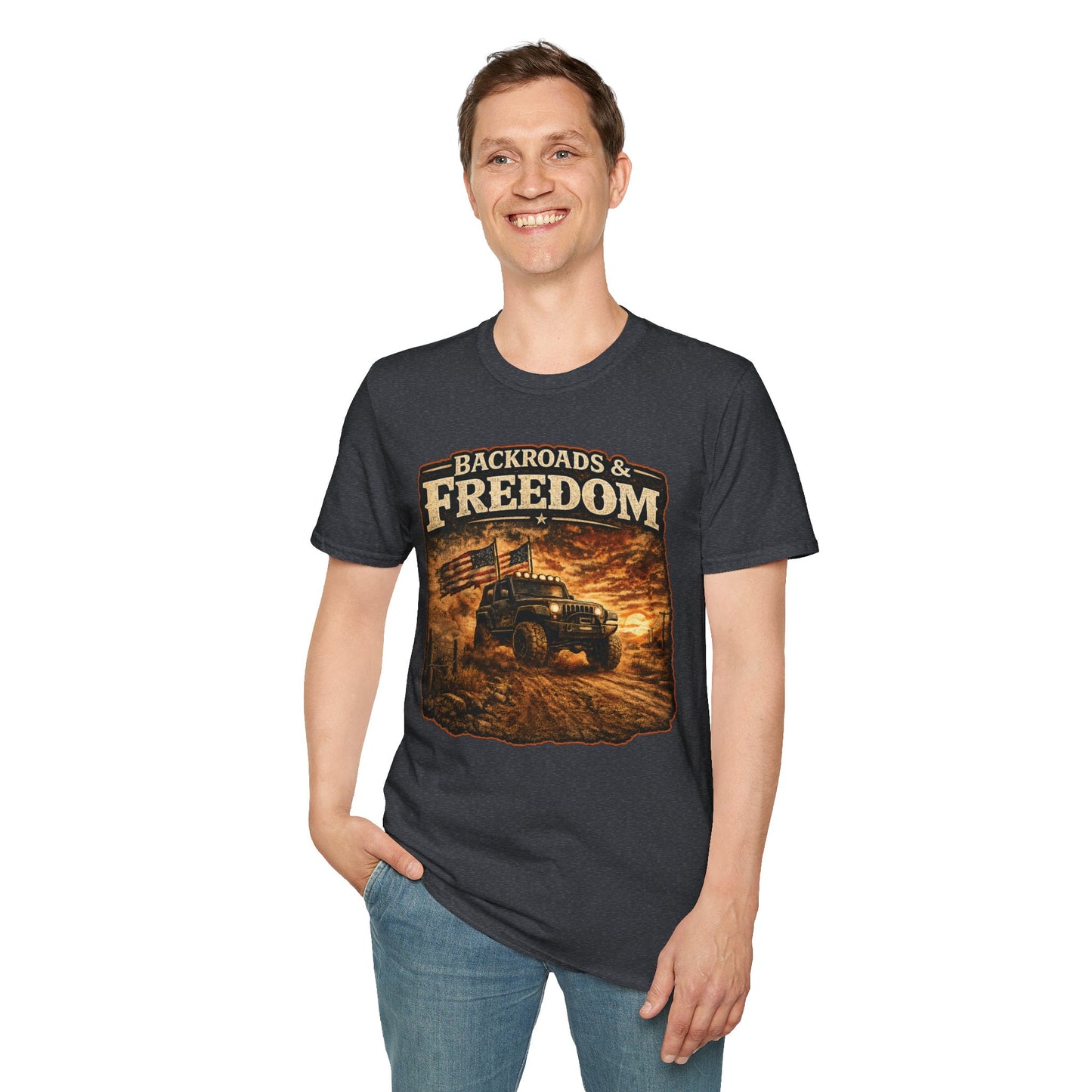 Backroads & Freedom  Adult Size T-Shirt