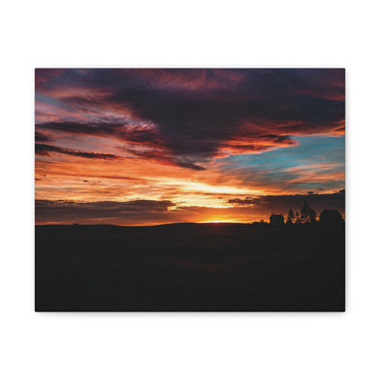 Country Homestead Sunset  Matte Canvas Art