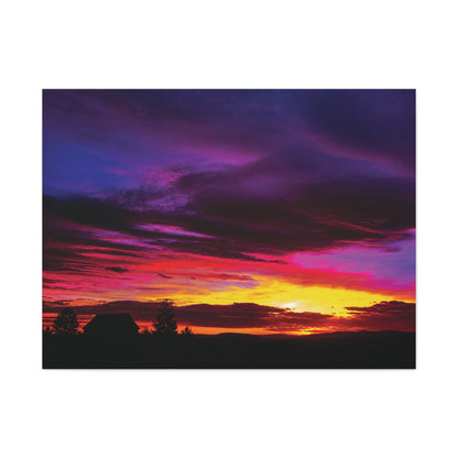 Farm Sunset Matte Canvas Art