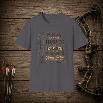 Bow Boots Coffee  Adult Size T-Shirt